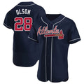 Tlead A.Braves #28 Matt Olson Player Navy Authentic Alternate Stitched Jerseys