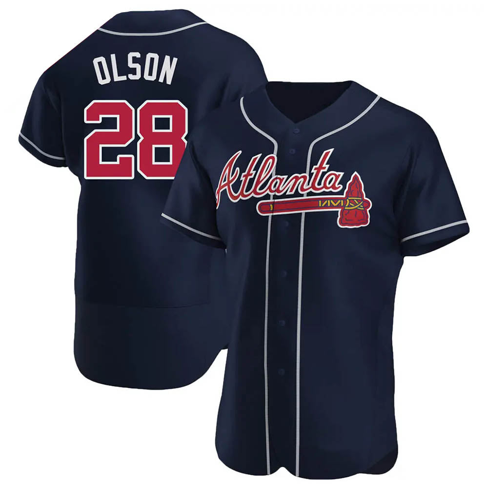 Tlead A.Braves #28 Matt Olson Player Navy Authentic Alternate Stitched Jerseys