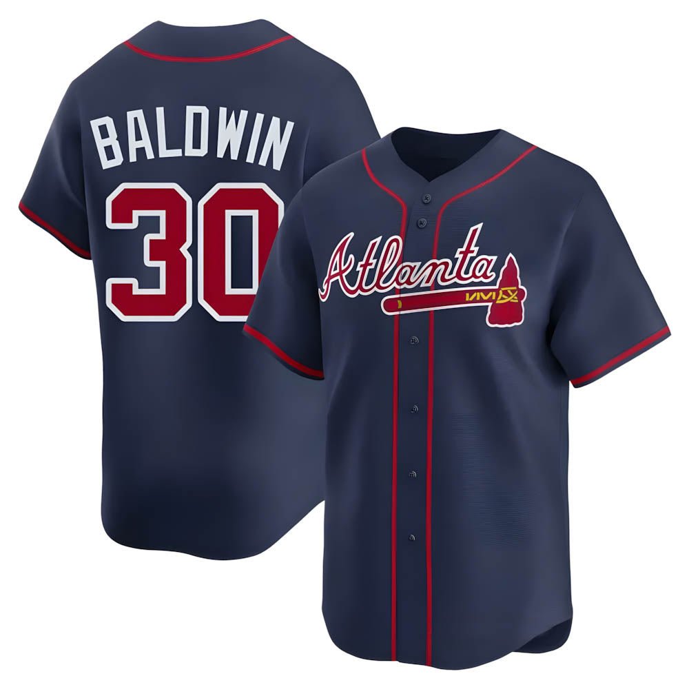 Tlead A.Braves #30 Drake Baldwin player Navy Limited Alternate Stitched Jerseys