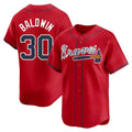 Tlead A.Braves #30 Drake Baldwin player Red Limited Alternate Stitched Jerseys