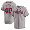 Tlead A.Braves #40 Reynaldo Lopez player Gray Limited Away Stitched Jerseys