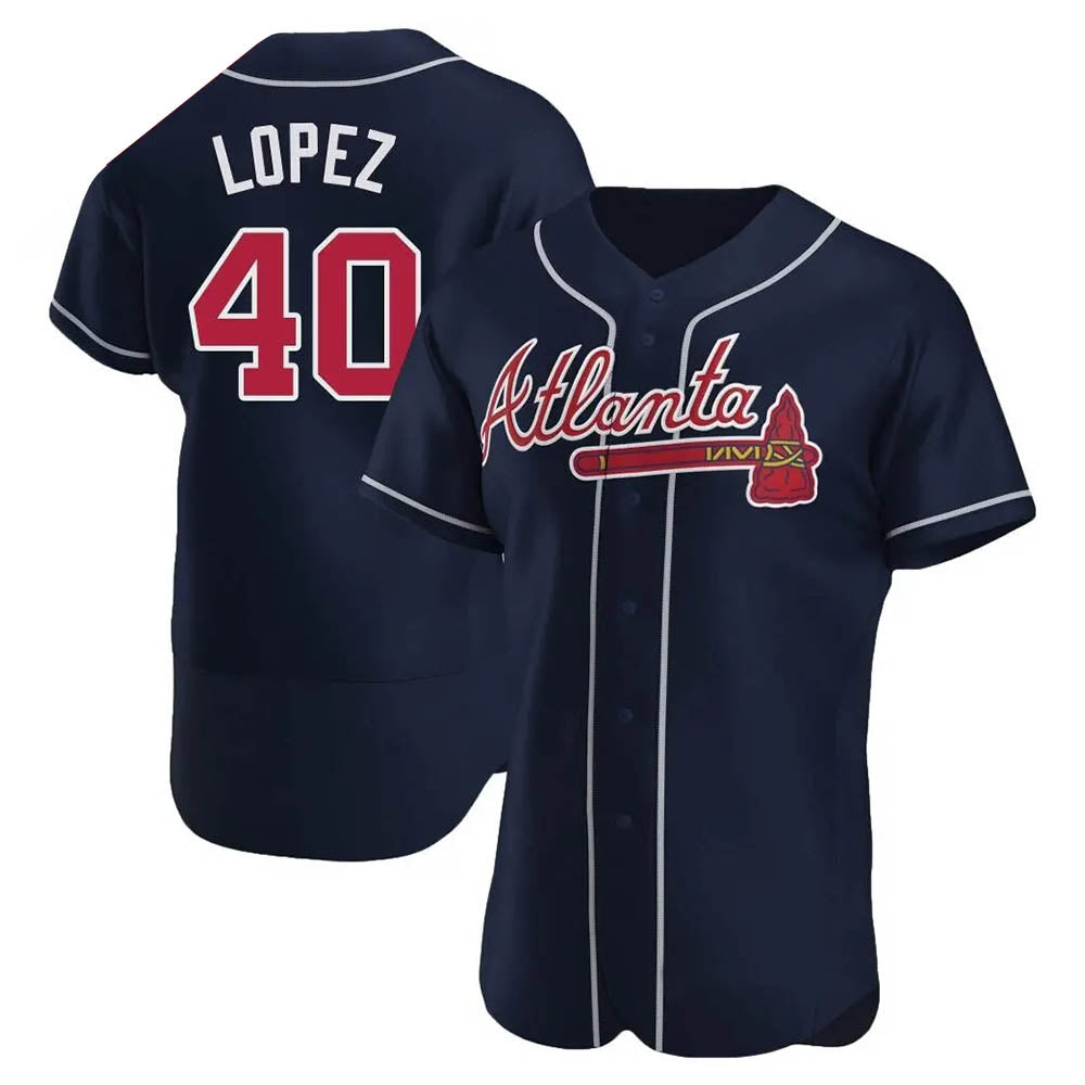Tlead A.Braves #40 Reynaldo Lopez player Navy Authentic Alternate Stitched Jerseys