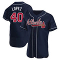 Tlead A.Braves #40 Reynaldo Lopez player Navy Authentic Alternate Stitched Jerseys