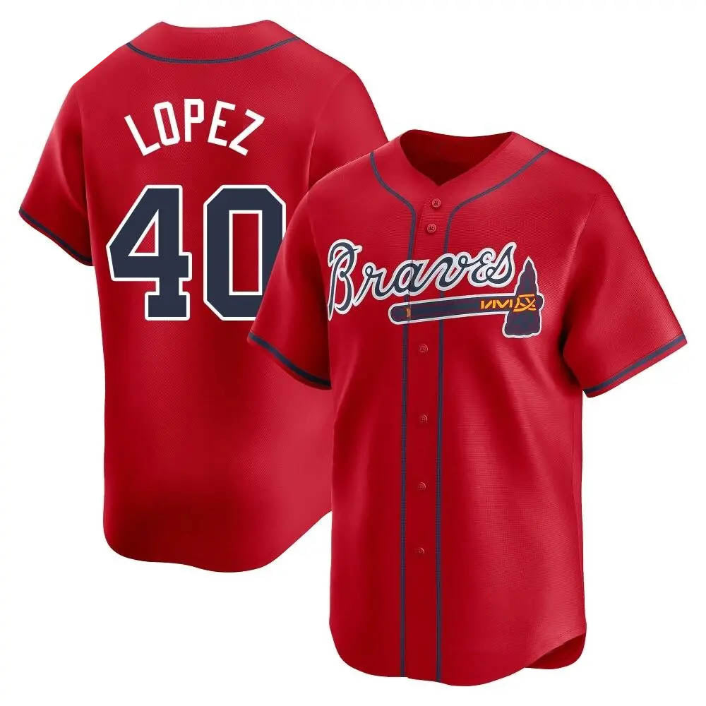 Tlead A.Braves #40 Reynaldo Lopez player Red Limited Alternate Stitched Jerseys
