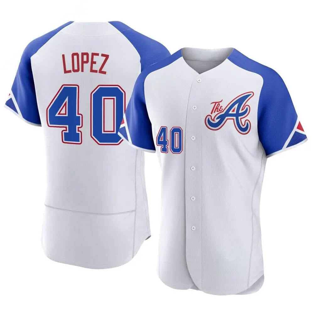 Tlead A.Braves #40 Reynaldo Lopez player White Authentic City Connect Stitched Jerseys