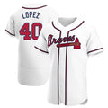 Tlead A.Braves #40 Reynaldo Lopez player White Authentic Home Stitched Jerseys