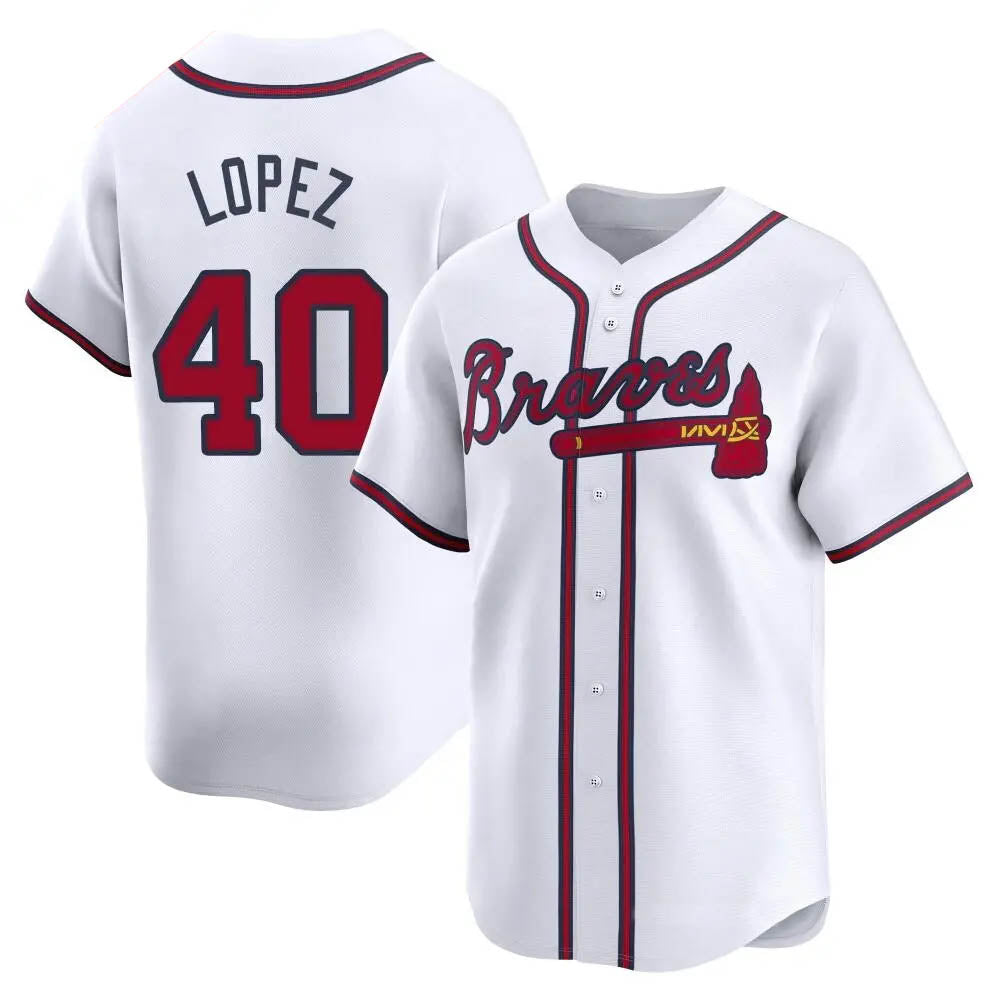 Tlead A.Braves #40 Reynaldo Lopez player White Limited Home Stitched Jerseys