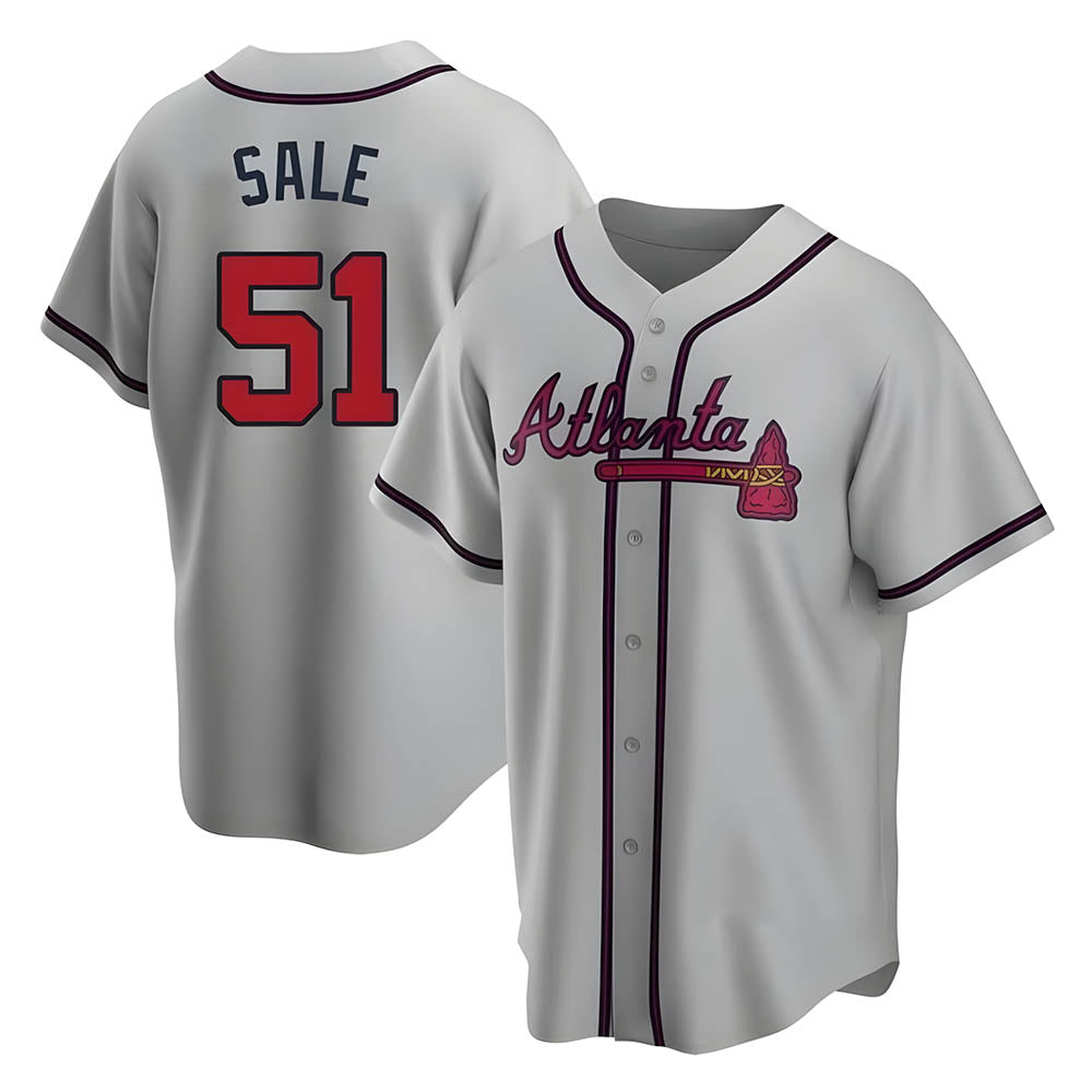 Tlead A.Braves #51 Chris Sale Player Gray City Connect Stitched Jerseys