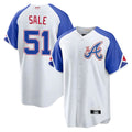 Tlead A.Braves #51 Chris Sale Player White City Connect Limited Stitched Jerseys
