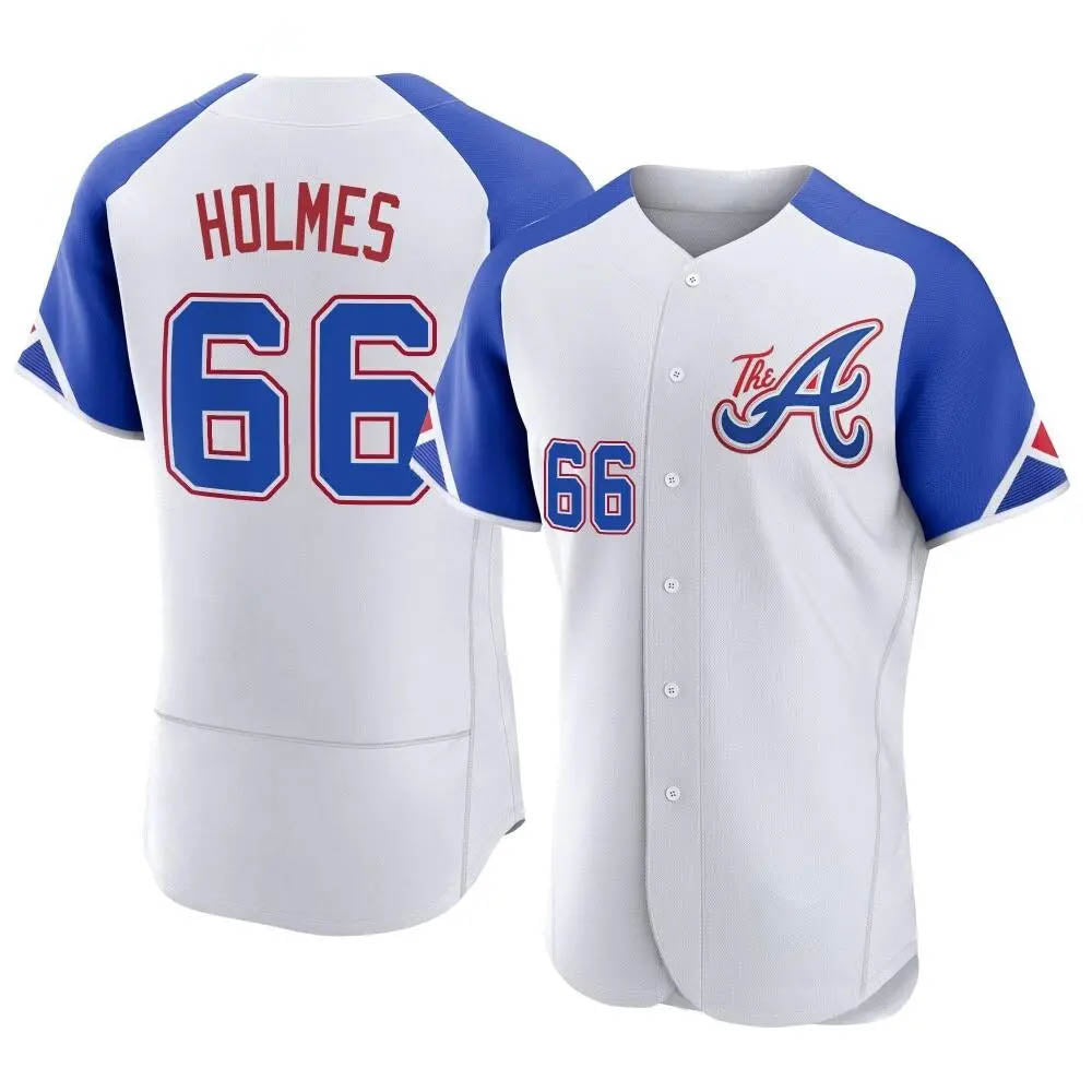 Tlead A.Braves #66 Grant Holmes Player White Authentic City Connect Stitched Jerseys