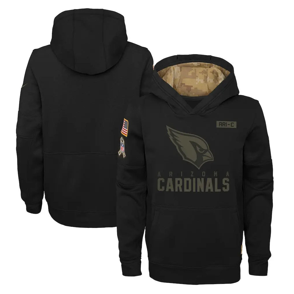 Tlead A.Cardinals Black Salute to Service Pullover Hoodies Blank Player Stitched Jerseys