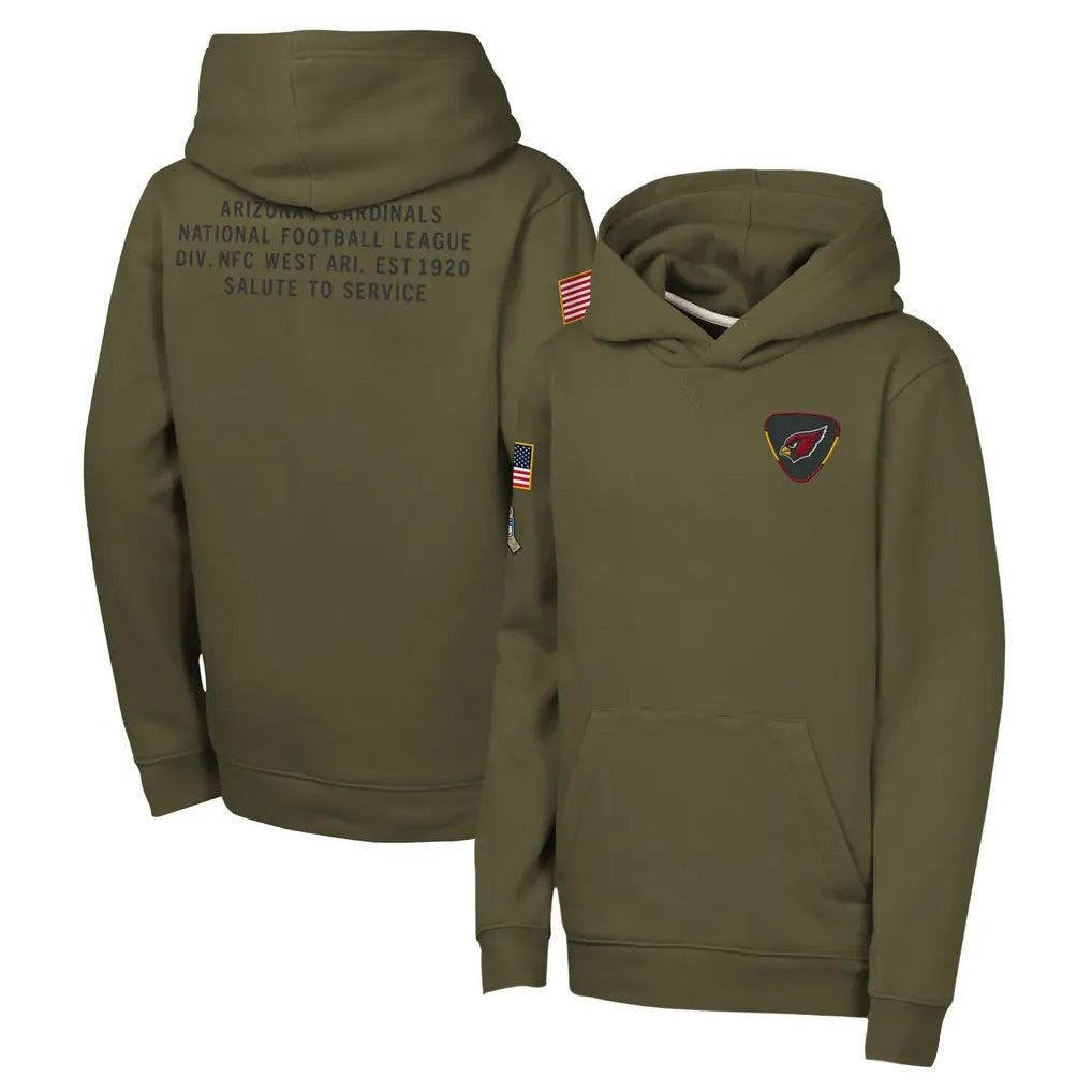 Tlead A.Cardinals Olive 2025 Salute to Service Fleece Hoodie Blank Player Stitched Jerseys