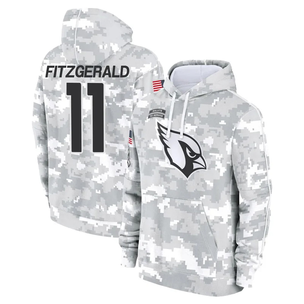 Tlead A.Cardinals #11 Larry Fitzgerald Player Arctic Camo Salute to Service Limited Hoodie Stitched Jerseys
