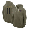 Tlead A.Cardinals #11 Larry Fitzgerald Player Olive Salute to Service Hoodies Stitched Jerseys