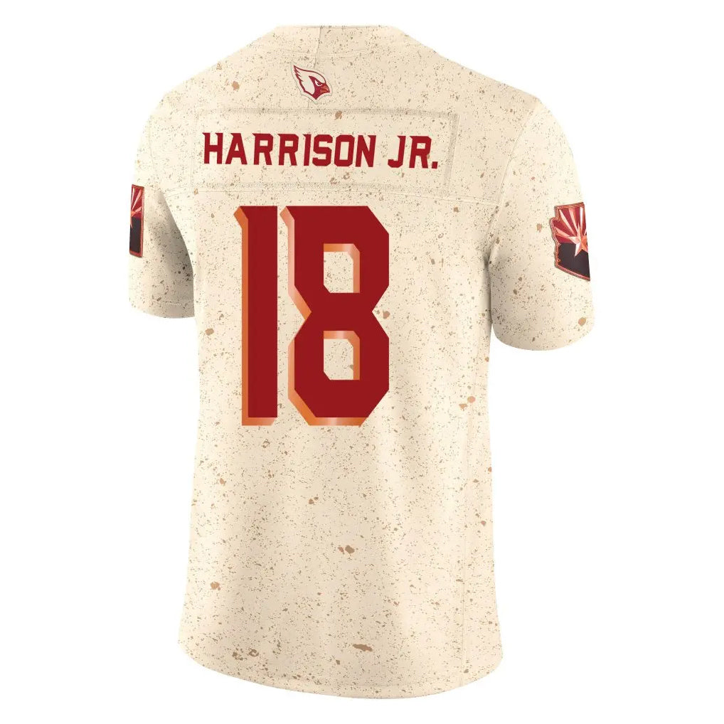 Tlead A.Cardinals #18 Marvin Harrison Jr. Player Cream Rivalries Collection Vapor Limited Home Game Stitched Jerseys