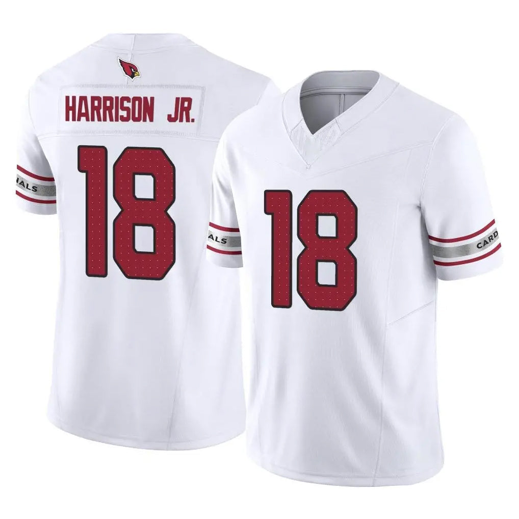 Tlead A.Cardinals #18 Marvin Harrison Jr. Player White Vapor F.U.S.E. Limited Home Game Stitched Jerseys