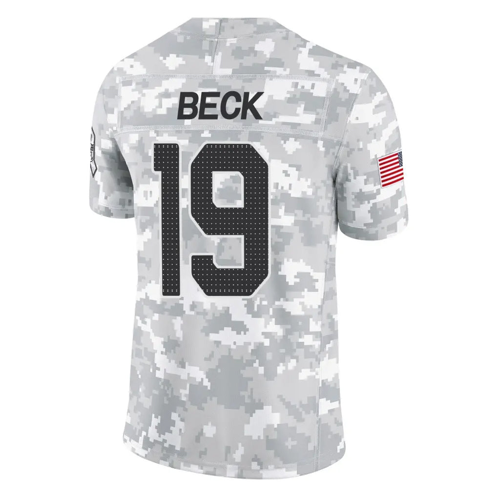 Tlead A.Cardinals #19 Carson Beck Player Camo Salute to Service Limited Home Stitched Jerseys