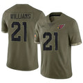 Tlead A.Cardinals #21 Garrett Williams Player Olive Salute To Service Stitched Jerseys