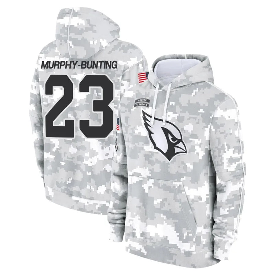 Tlead A.Cardinals #23 Sean Murphy-Bunting Player Camo Salute to Service Hoodies Stitched Jerseys