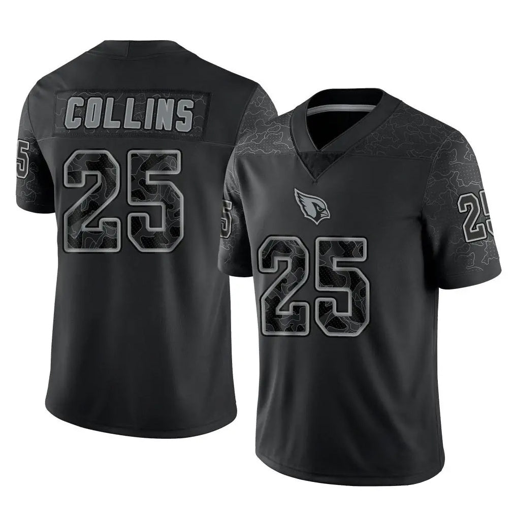 Tlead A.Cardinals #25 Zaven Collins Player Black RFLCTV Limited Home Game Stitched Jerseys