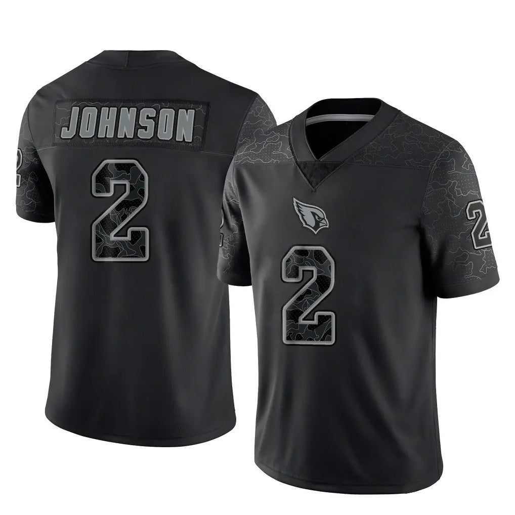 Tlead A.Cardinals #2 Will Johnson Player Black RFLCTV Limited Home Game Stitched Jerseys