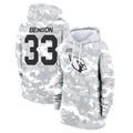 Tlead A.Cardinals #33 Trey Benson Player Arctic Camo Salute to Service Hoodies Stitched Jerseys