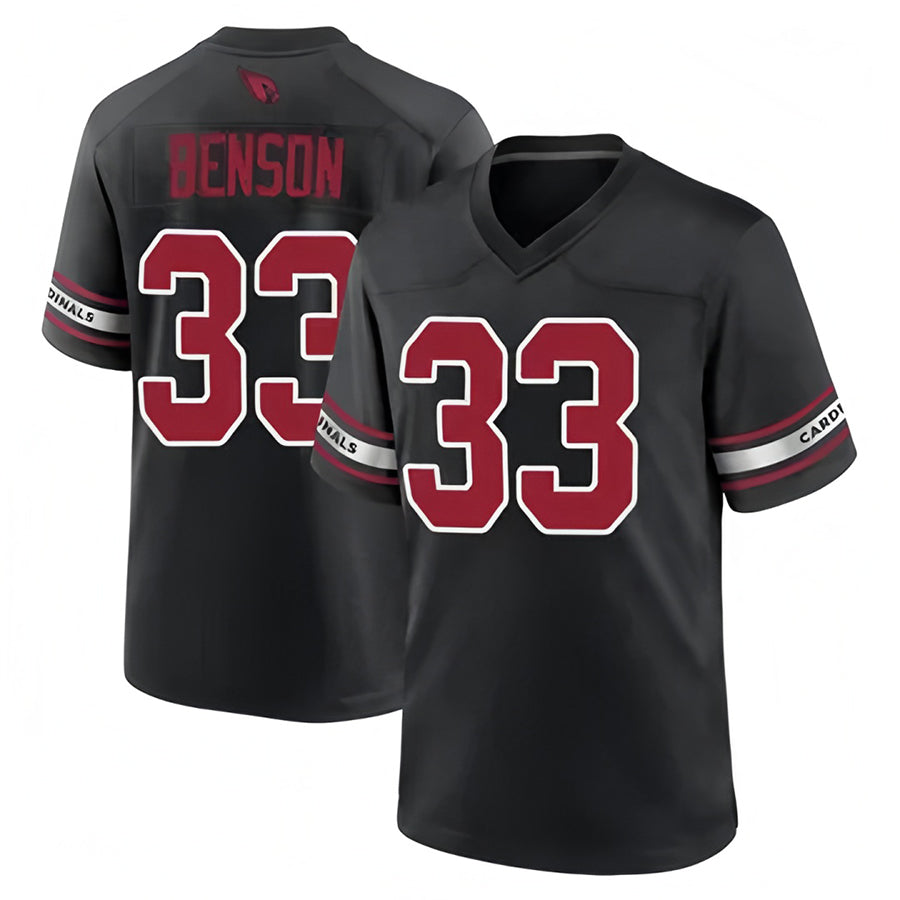 Tlead A.Cardinals #33 Trey Benson Player Black Home Game Stitched Jerseys
