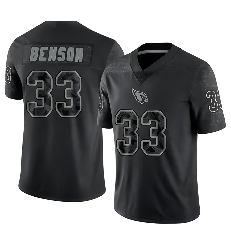 Tlead A.Cardinals #33 Trey Benson Player Black RFLCTV Limited Stitched Jerseys