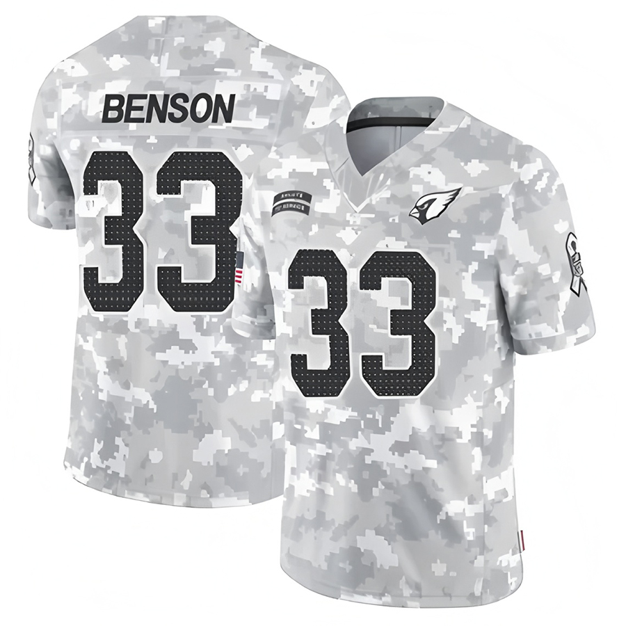Tlead A.Cardinals #33 Trey Benson Player Camo Salute to Service Limited Stitched Jerseys
