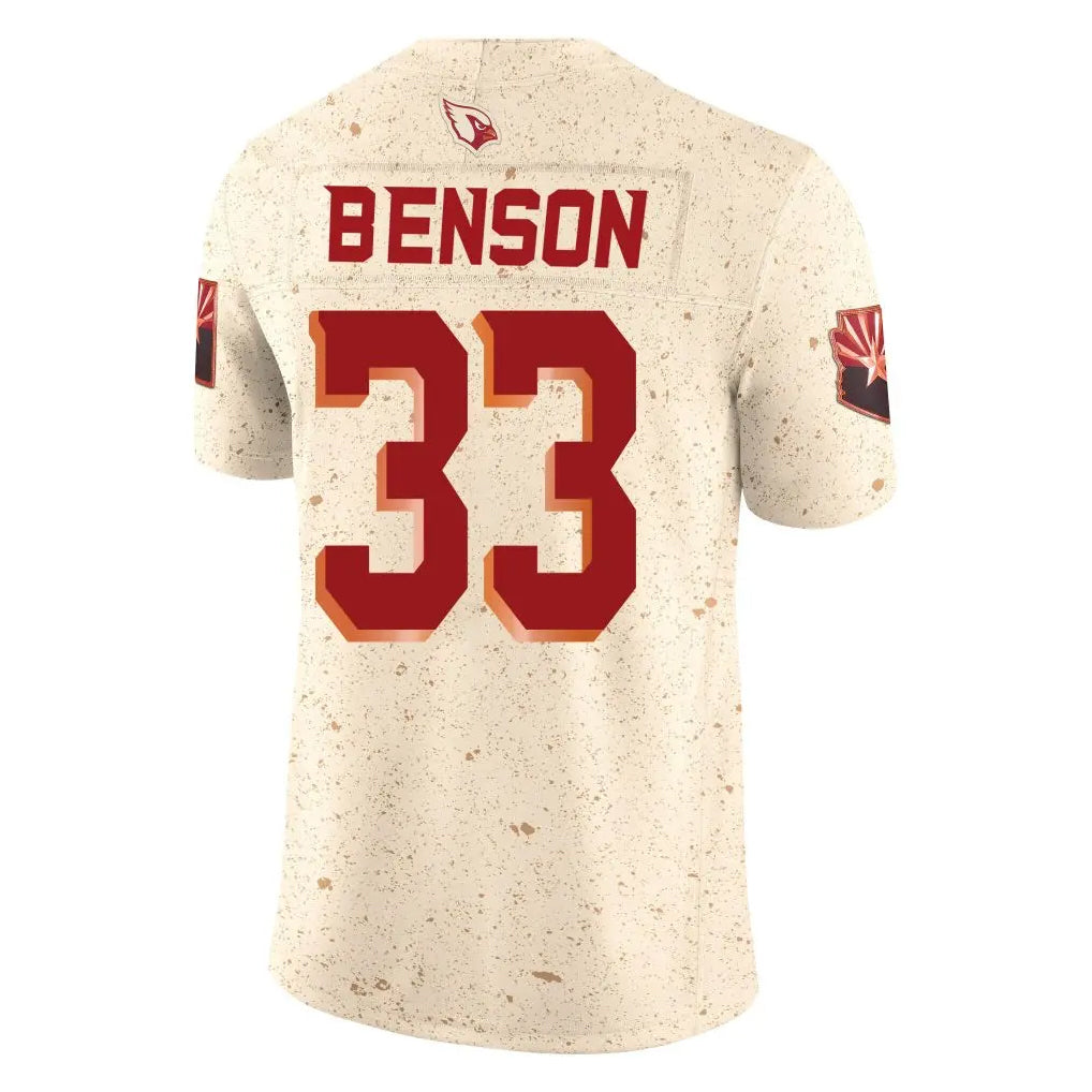Tlead A.Cardinals #33 Trey Benson Player Cream Rivalries Collection Vapor Limited Home Game Stitched Jerseys