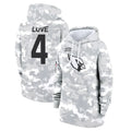Tlead A.Cardinals #4 Jeremiyah Love Player Arctic Camo Salute to Service Hoodies Football Jerseys