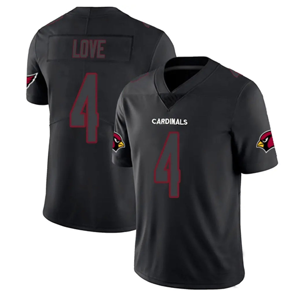 Tlead A.Cardinals #4 Jeremiyah Love Player Black Impact Limited Home Game Stitched Jerseys