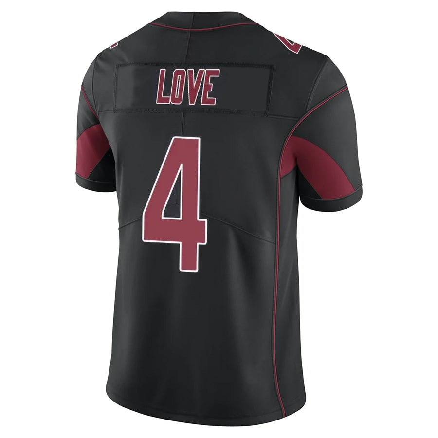 Tlead A.Cardinals #4 Jeremiyah Love Player Black Limited Elite Home Game Stitched Jerseys