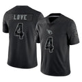 Tlead A.Cardinals #4 Jeremiyah Love Player Black RFLCTV Limited Home Game Stitched Jerseys