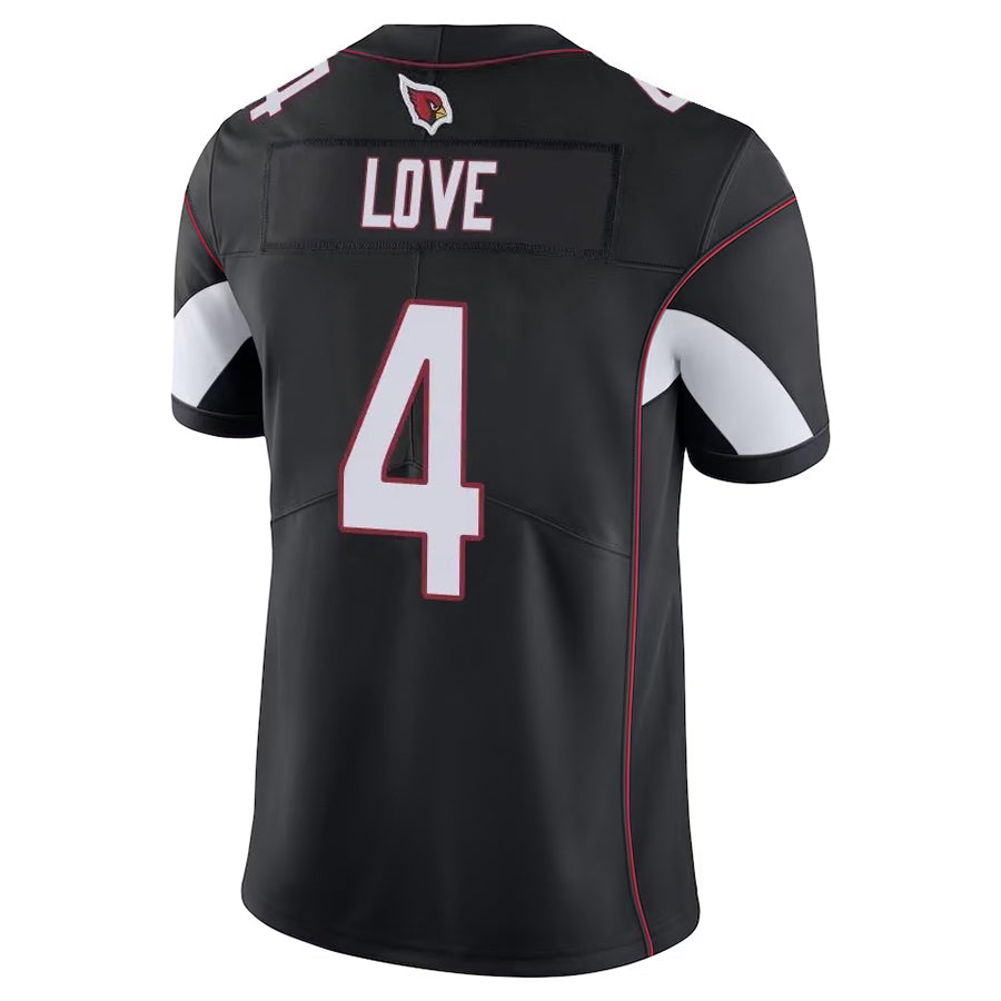Tlead A.Cardinals #4 Jeremiyah Love Player Black Vapor Limited Home Game Stitched Jerseys