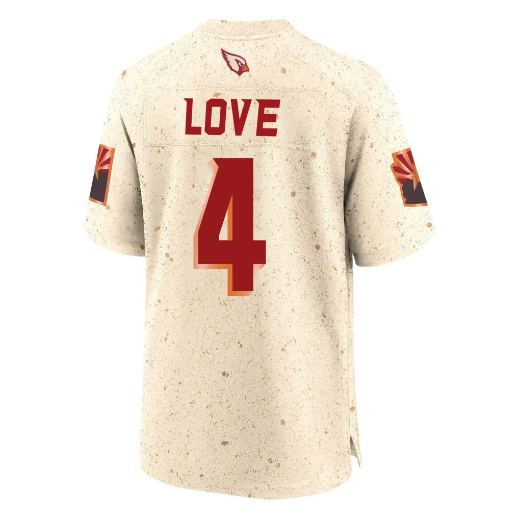Tlead A.Cardinals #4 Jeremiyah Love Player Cream Rivalries Collection Game Stitched Jerseys