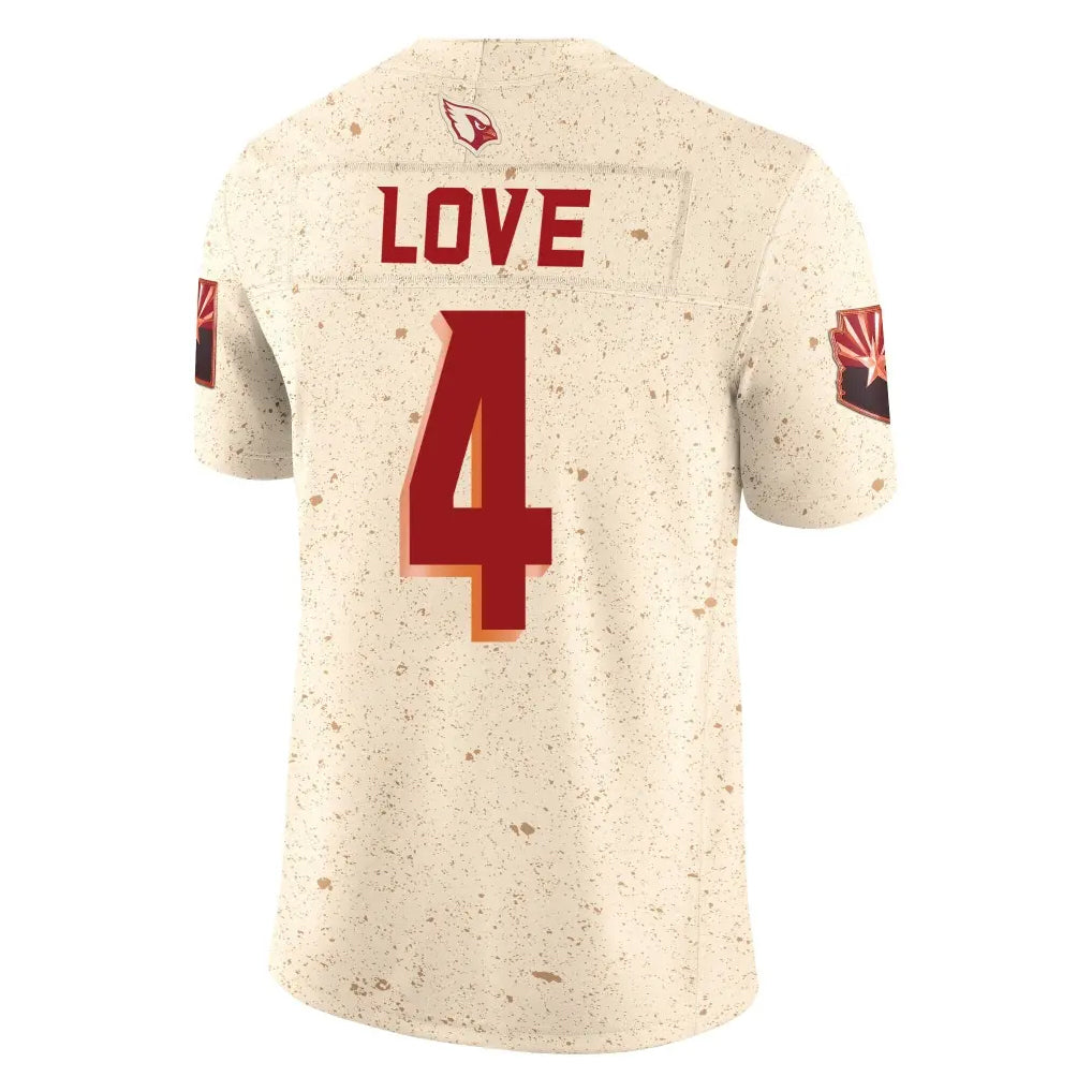 Tlead A.Cardinals #4 Jeremiyah Love Player Cream Rivalries Collection Vapor Limited Home Game Stitched Jerseys