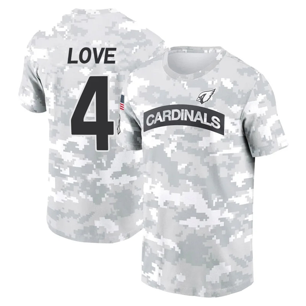 Tlead A.Cardinals #4 Jeremiyah Love Player Salute to Service Hoodies & T-Shirts Football Jerseys