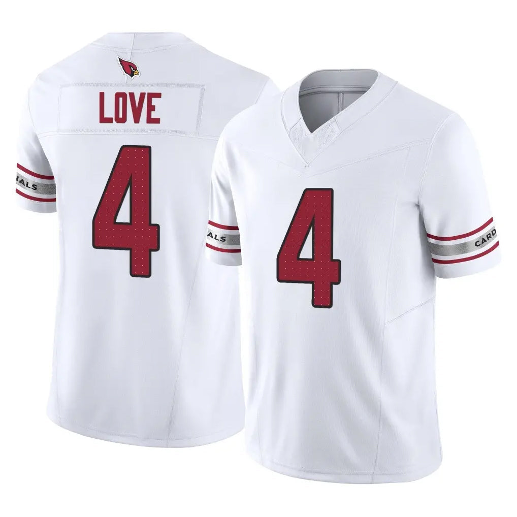 Tlead A.Cardinals #4 Jeremiyah Love Player White Vapor F.U.S.E. Limited Home Game Stitched Jerseys