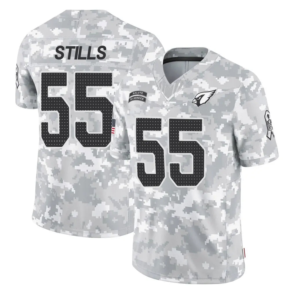 Tlead A.Cardinals #55 Dante Stills Player Camo Salute to Service Limited Home Stitched Jerseys