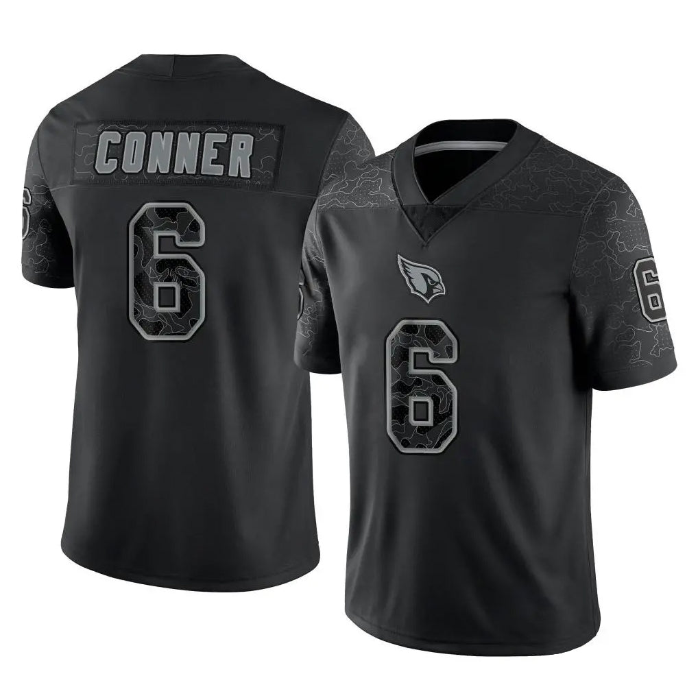 Tlead A.Cardinals #6 James Conner Player Black RFLCTV Limited Home Game Stitched Jerseys