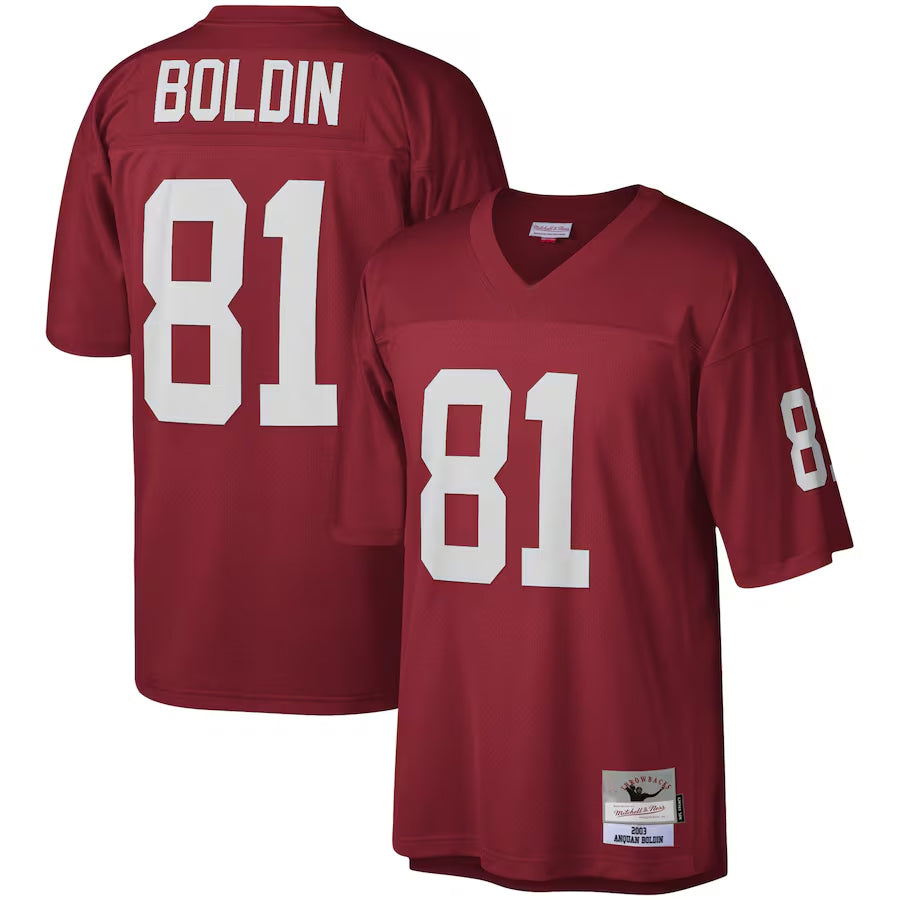 Tlead A.Cardinals #81 Anquan Boldin Player Mitchell & Ness Cardinal Legacy Replica Stitched Jerseys
