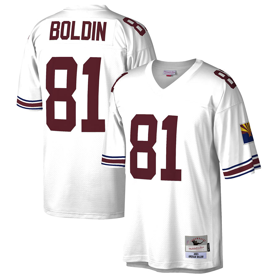 Tlead A.Cardinals #81 Anquan Boldin Player Mitchell & Ness White Legacy Replica Stitched Jerseys