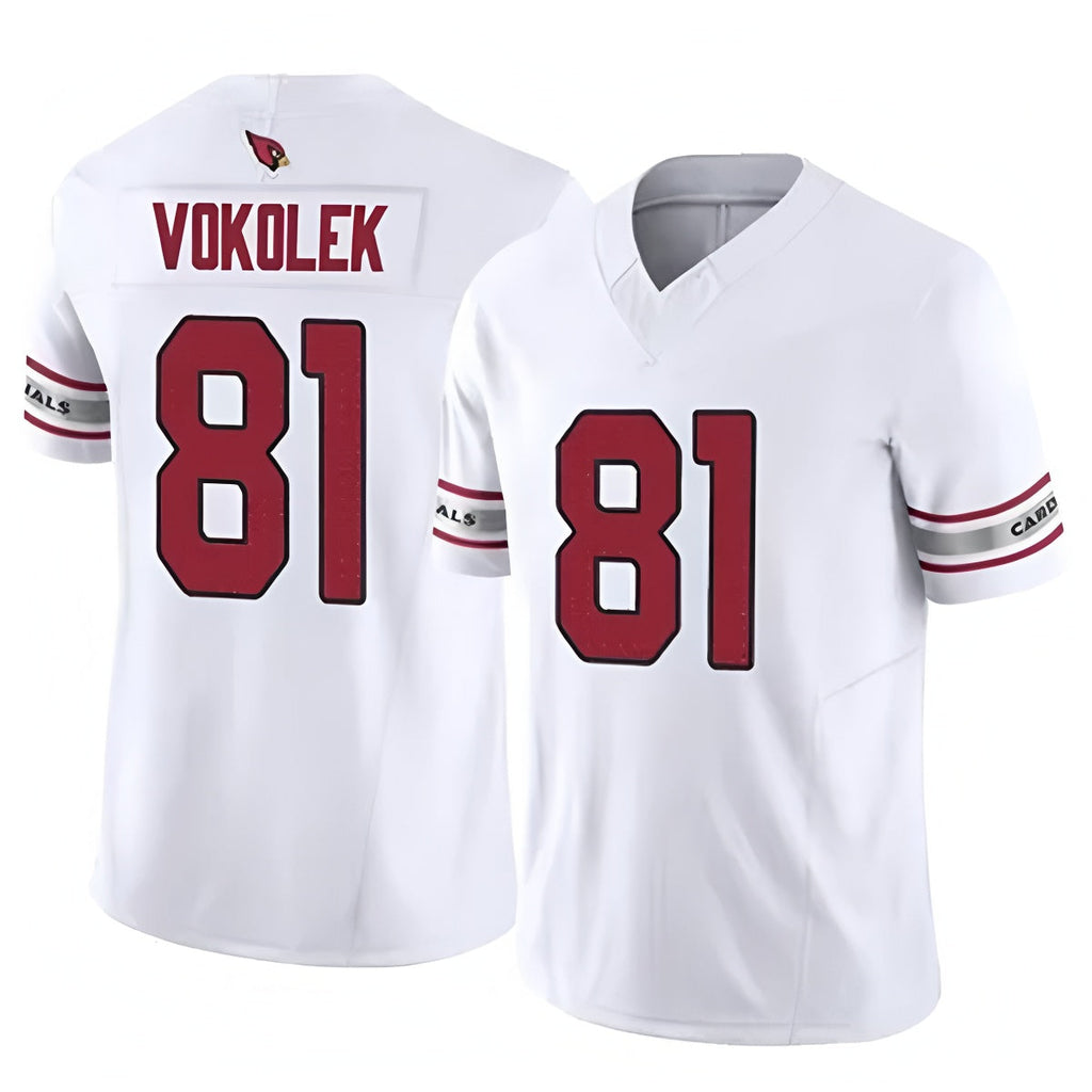 Tlead A.Cardinals #81 Travis Vokolek Player White Home Game Stitched Jerseys