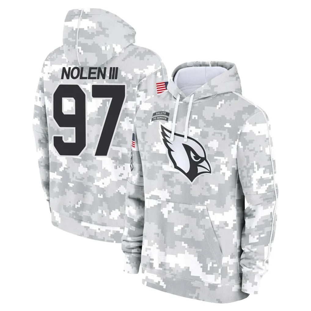 Tlead A.Cardinals #97 Walter Nolen Player Arctic Camo Salute to Service Limited Hoodies Stitched Jerseys