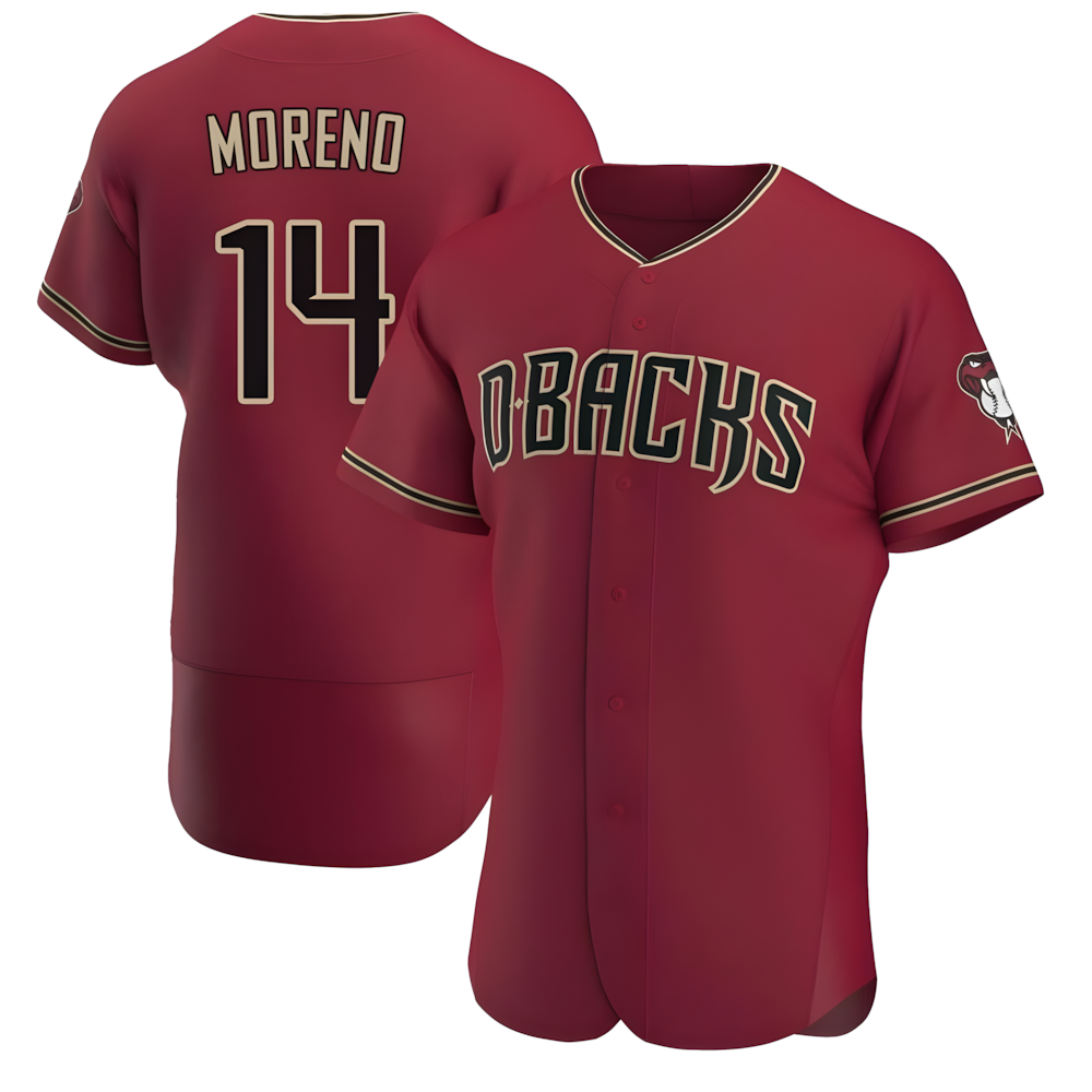 Tlead A.Diamondbacks #14 Gabriel Moreno Player Red Authentic Crimson Alternate Stitched Jerseys
