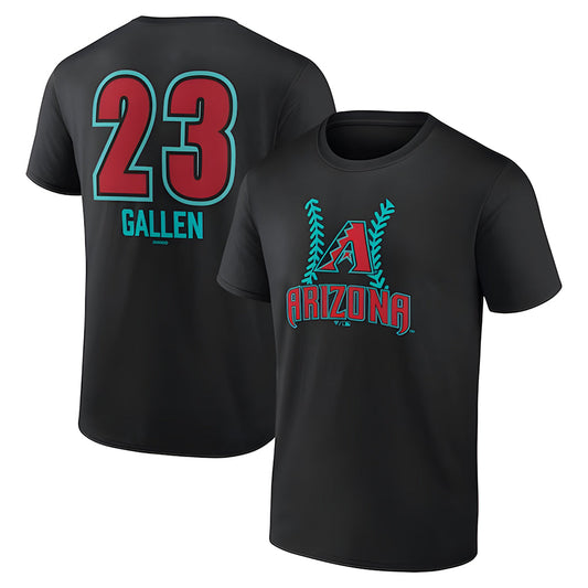 Tlead A.Diamondbacks #23 Zac Gallen Player Black Fuse City Connect round collar T shirt Stitched Jerseys