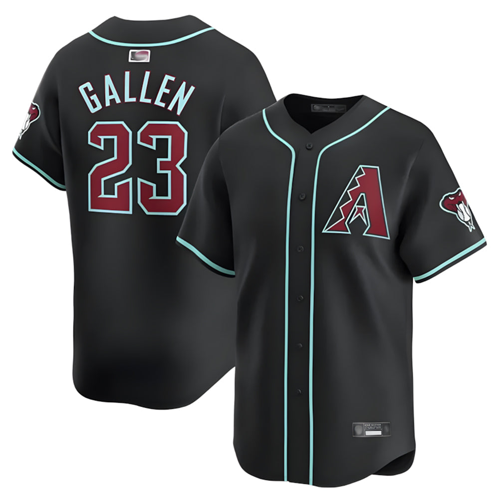 Tlead A.Diamondbacks #23 Zac Gallen Player Black Replica Game Stitched Jerseys