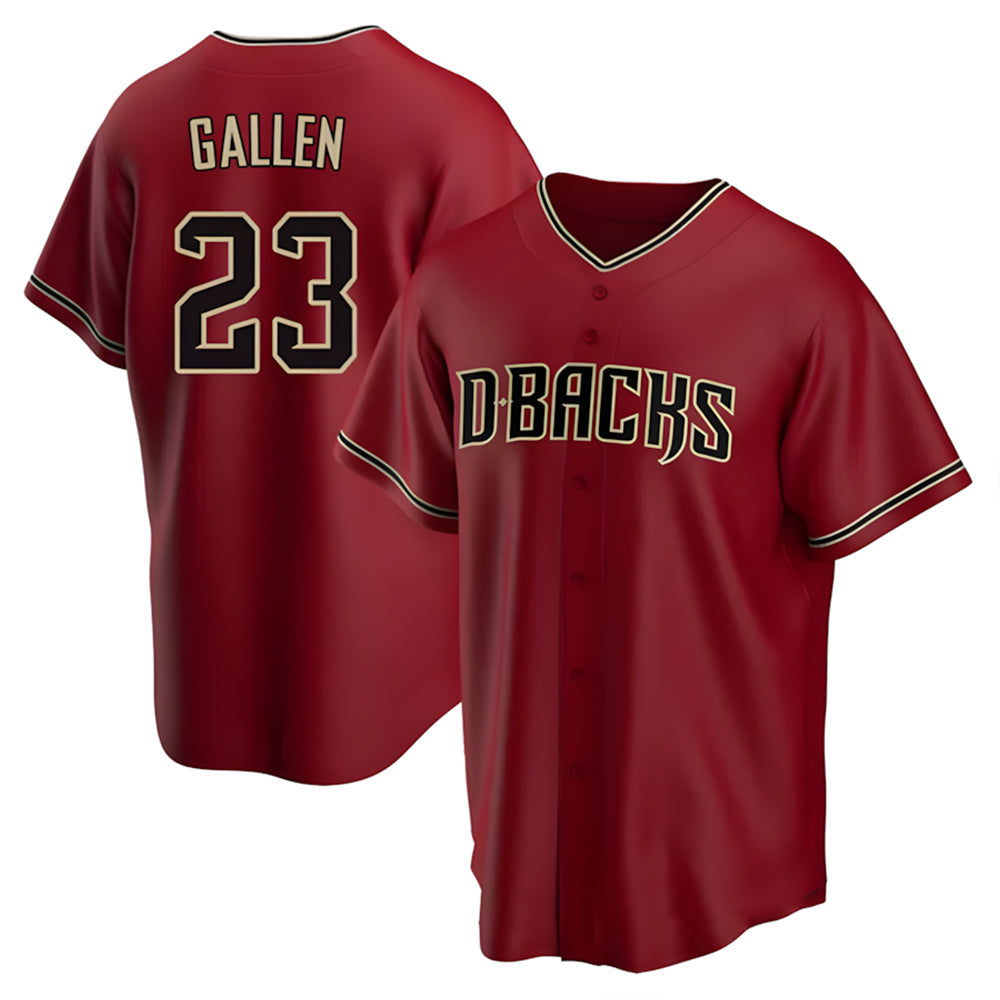 Tlead A.Diamondbacks #23 Zac Gallen Player Red Replica Game Stitched Jerseys