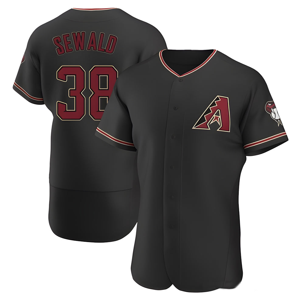 Tlead A.Diamondbacks #38 Paul Sewald Player  Black Alternate Authentic Stitched Jersey